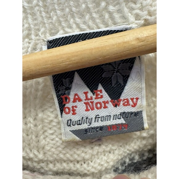 VTG Dale Of Norway Unique Cream Embroidered Wool Sweater Cottagecore Women’s M - Picture 5 of 6